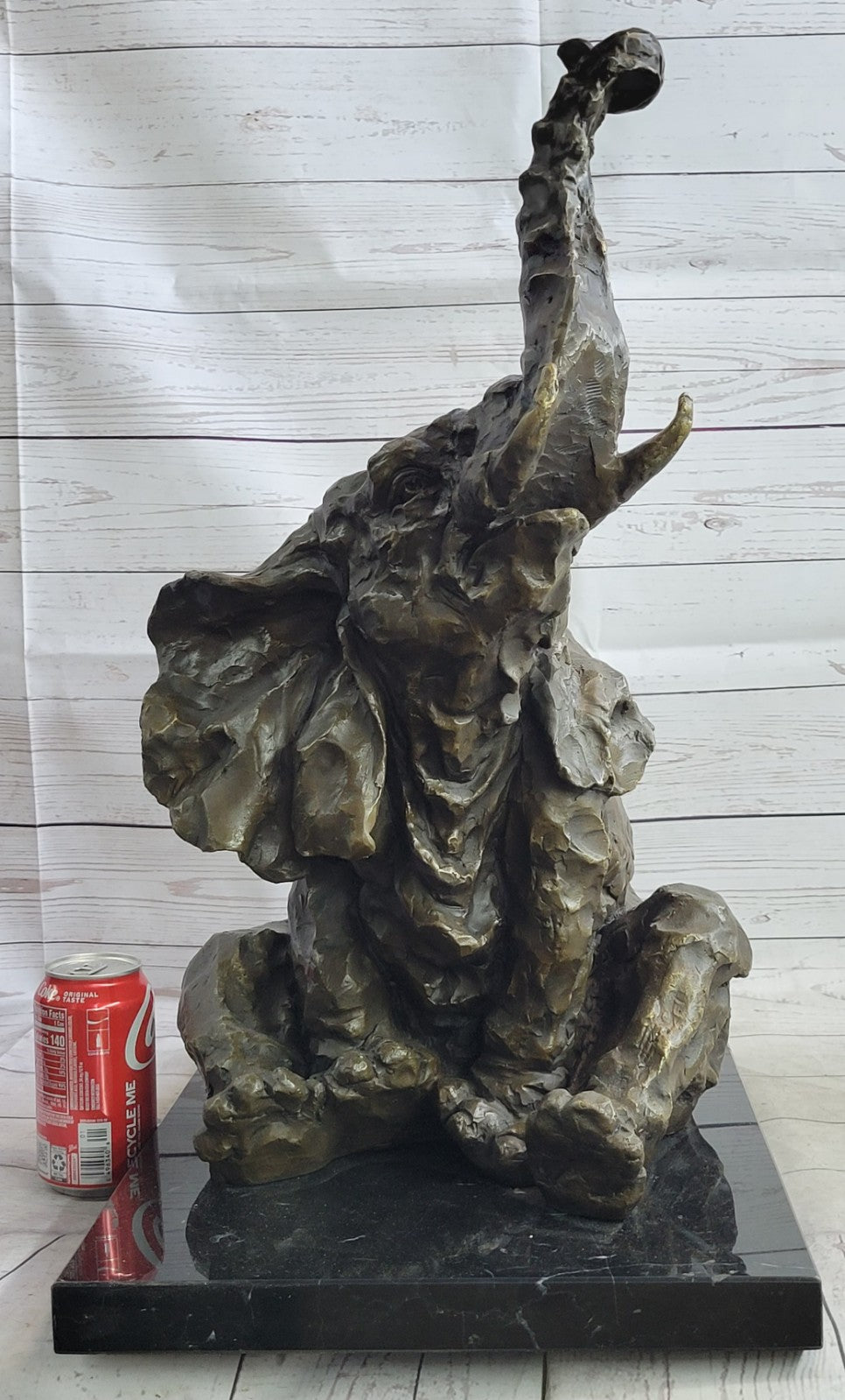 Handcrafted bronze sculpture SALE Bugatt By Elephant Lucky Go Happy Large