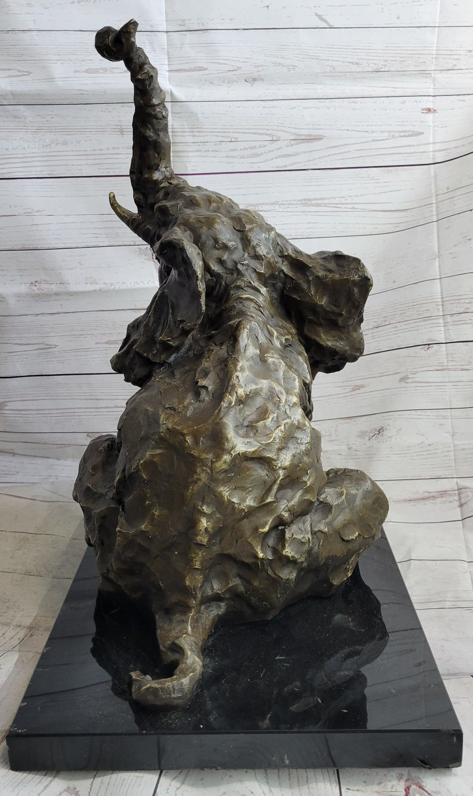 Handcrafted bronze sculpture SALE Bugatt By Elephant Lucky Go Happy Large