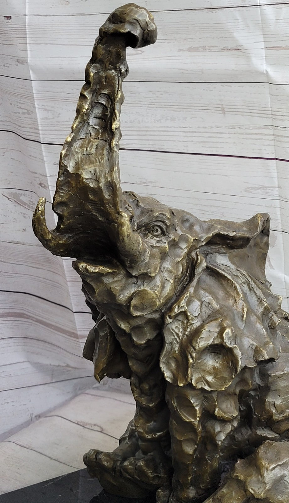 Handcrafted bronze sculpture SALE Bugatt By Elephant Lucky Go Happy Large