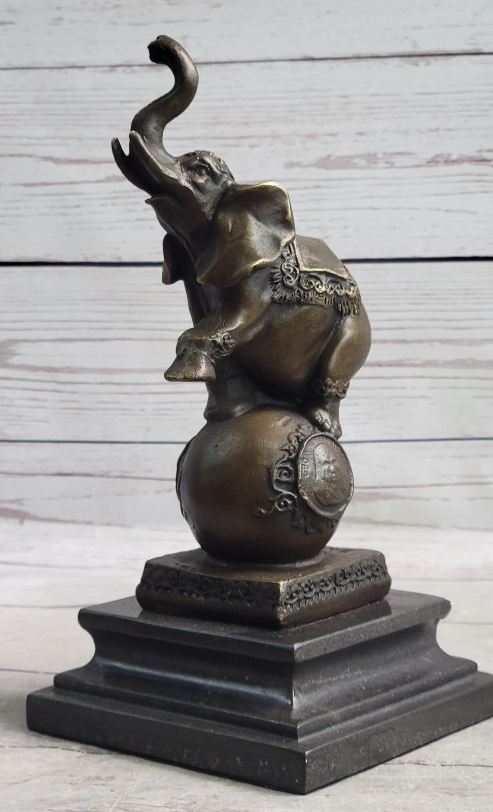 Gorgeous Bronze Elephant Figurine Sculpture Statue Art African Signed Bugatti