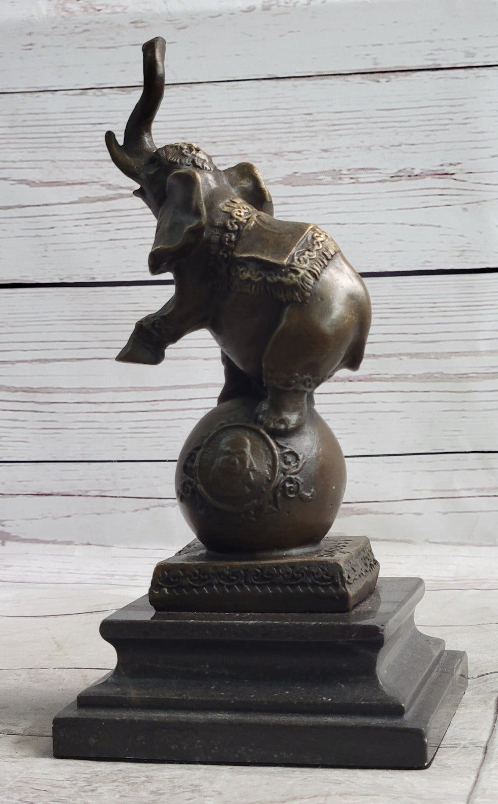 Gorgeous Bronze Elephant Figurine Sculpture Statue Art African Signed Bugatti