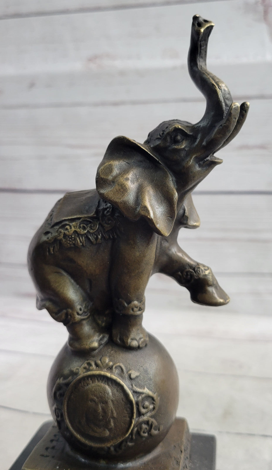 Gorgeous Bronze Elephant Figurine Sculpture Statue Art African Signed Bugatti