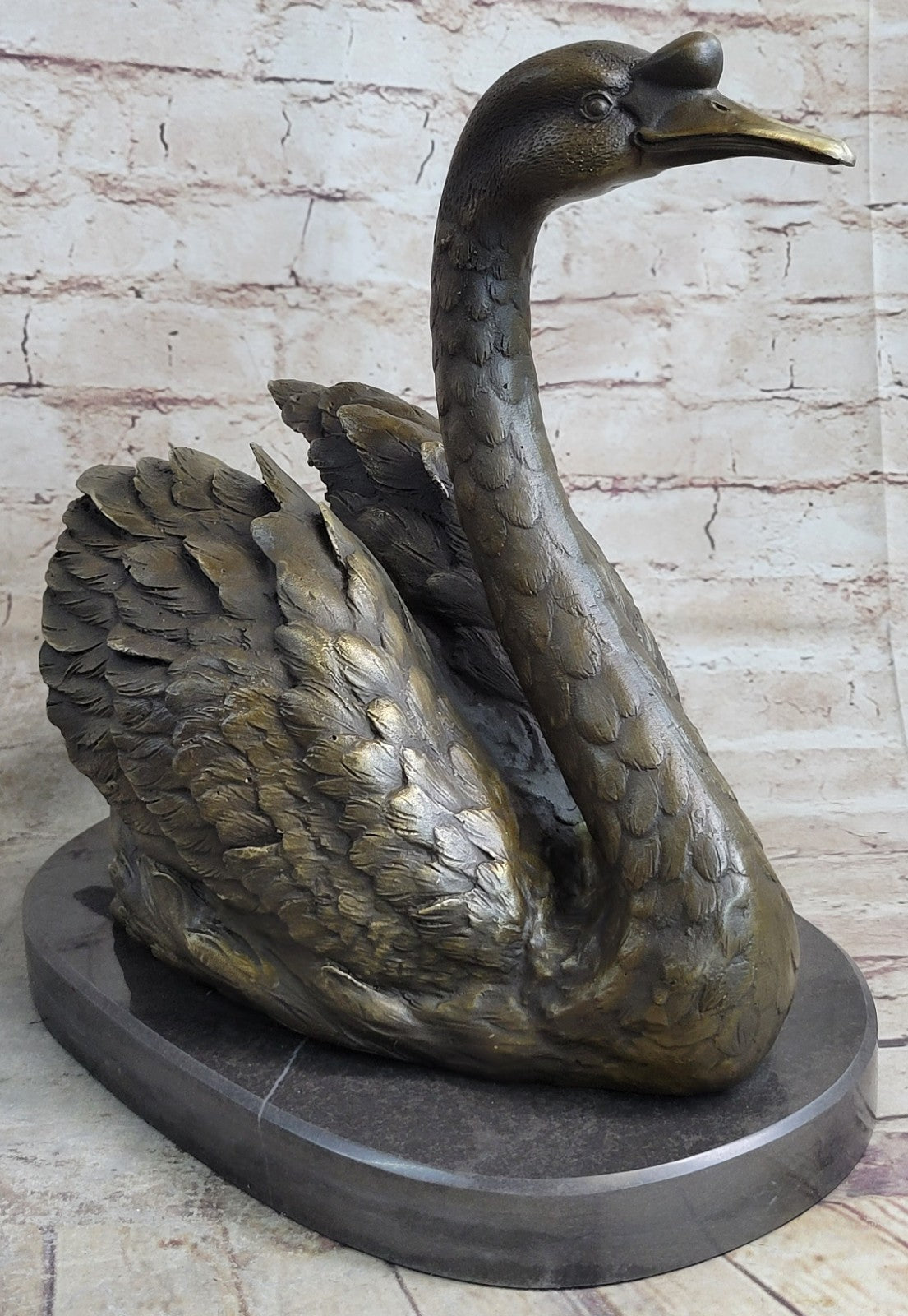 Handcrafted Chinese Love Fengshui Copper Bronze Swan Duck Figures Hot Cast Sale