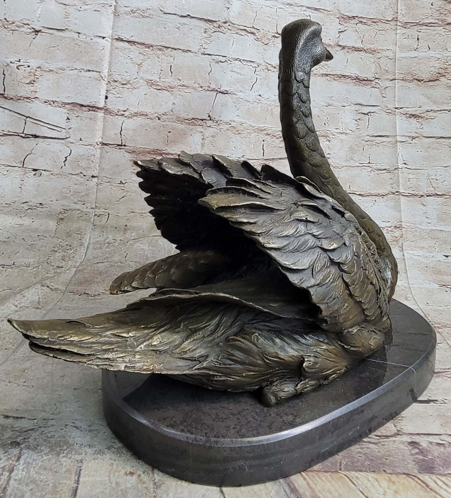 Handcrafted Chinese Love Fengshui Copper Bronze Swan Duck Figures Hot Cast Sale