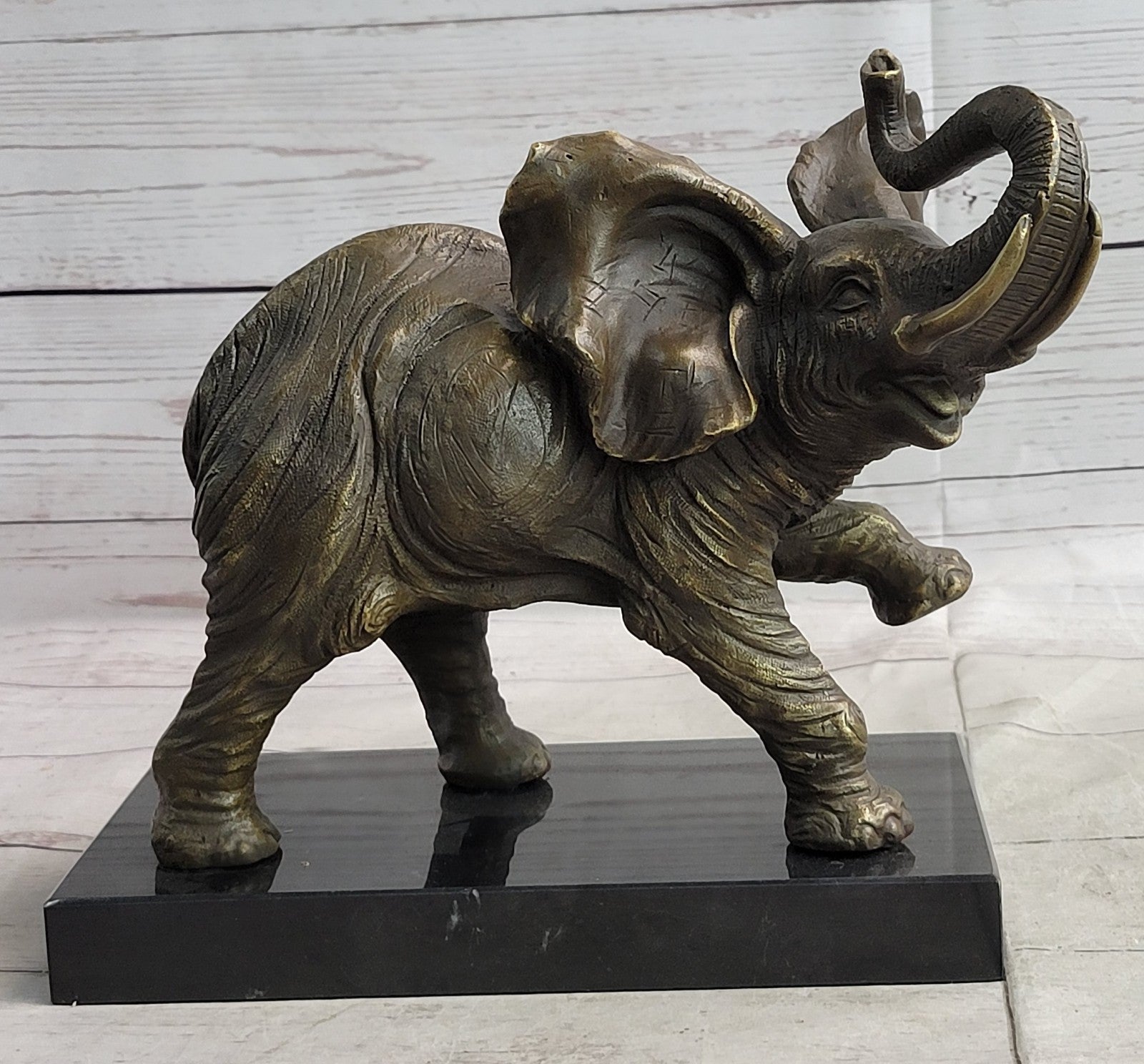 Handcrafted Bugatti Wildlife Animal African Elephant Bronze Sculpture Figurine