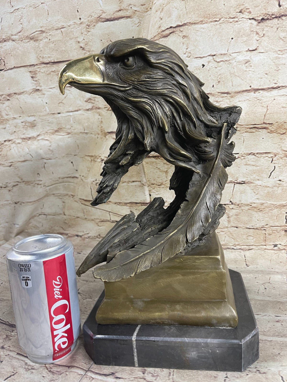 American Eagle with Feather Detailed Hot Cast Bronze Sculpture Classic Artwork