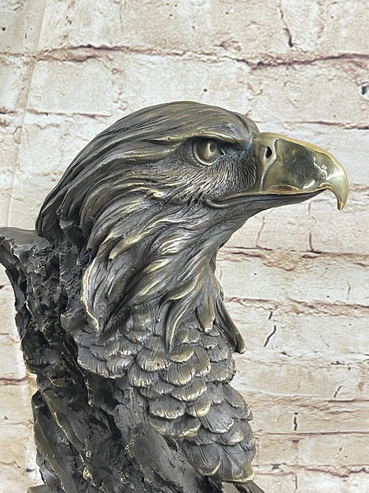 American Eagle with Feather Detailed Hot Cast Bronze Sculpture Classic Artwork