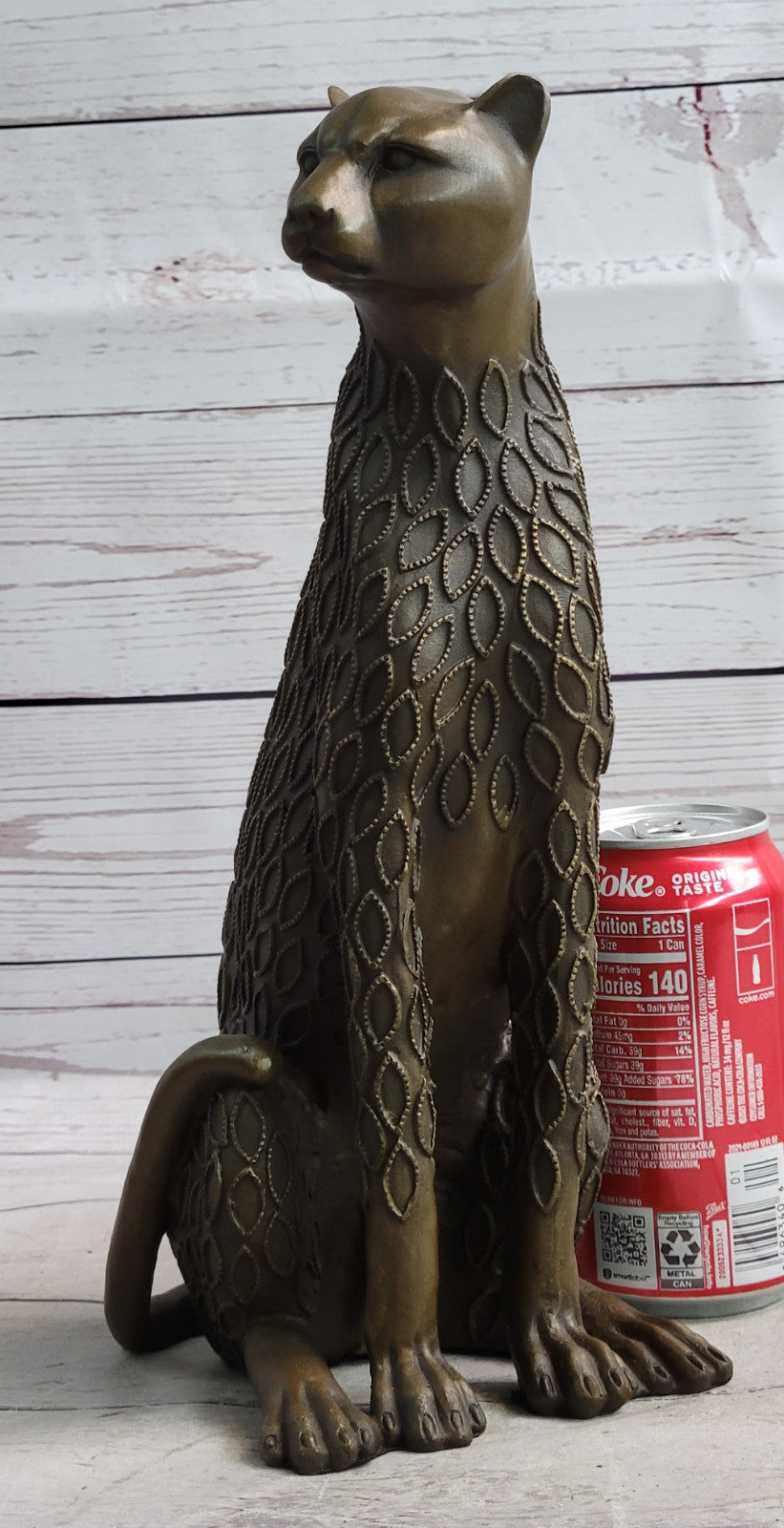 Art Nouveau Statue Sculpture Jaguar Wildlife Deco Style H.Moore Bronze Figurine