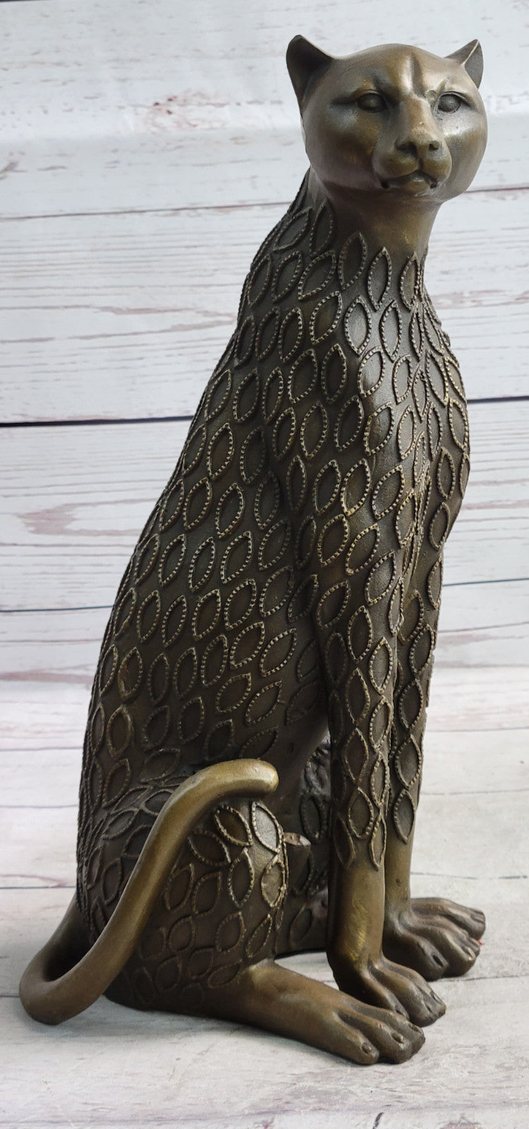 Art Nouveau Statue Sculpture Jaguar Wildlife Deco Style H.Moore Bronze Figurine