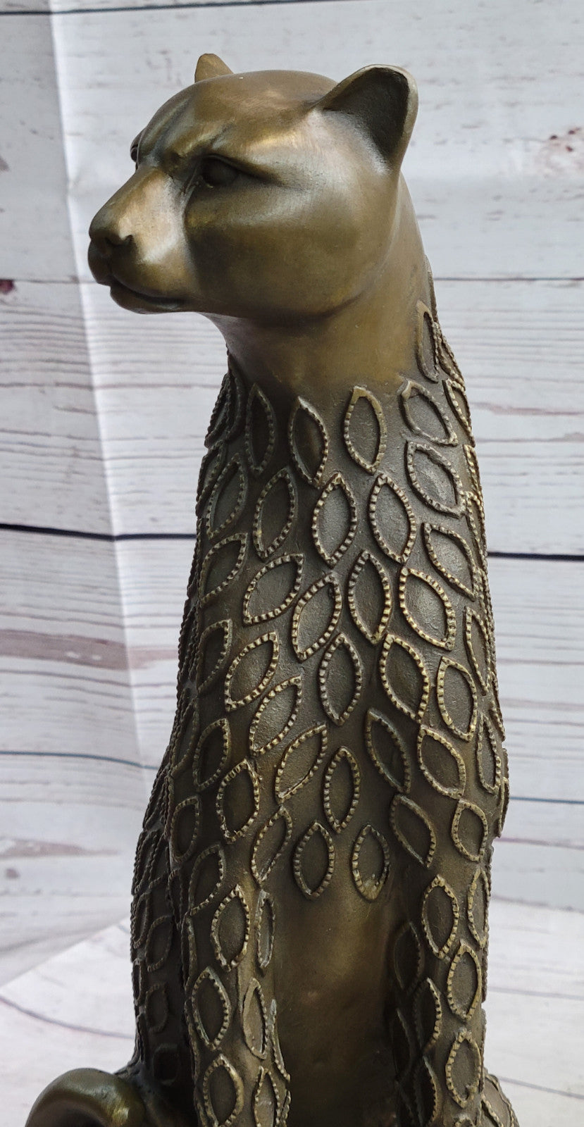 Art Nouveau Statue Sculpture Jaguar Wildlife Deco Style H.Moore Bronze Figurine