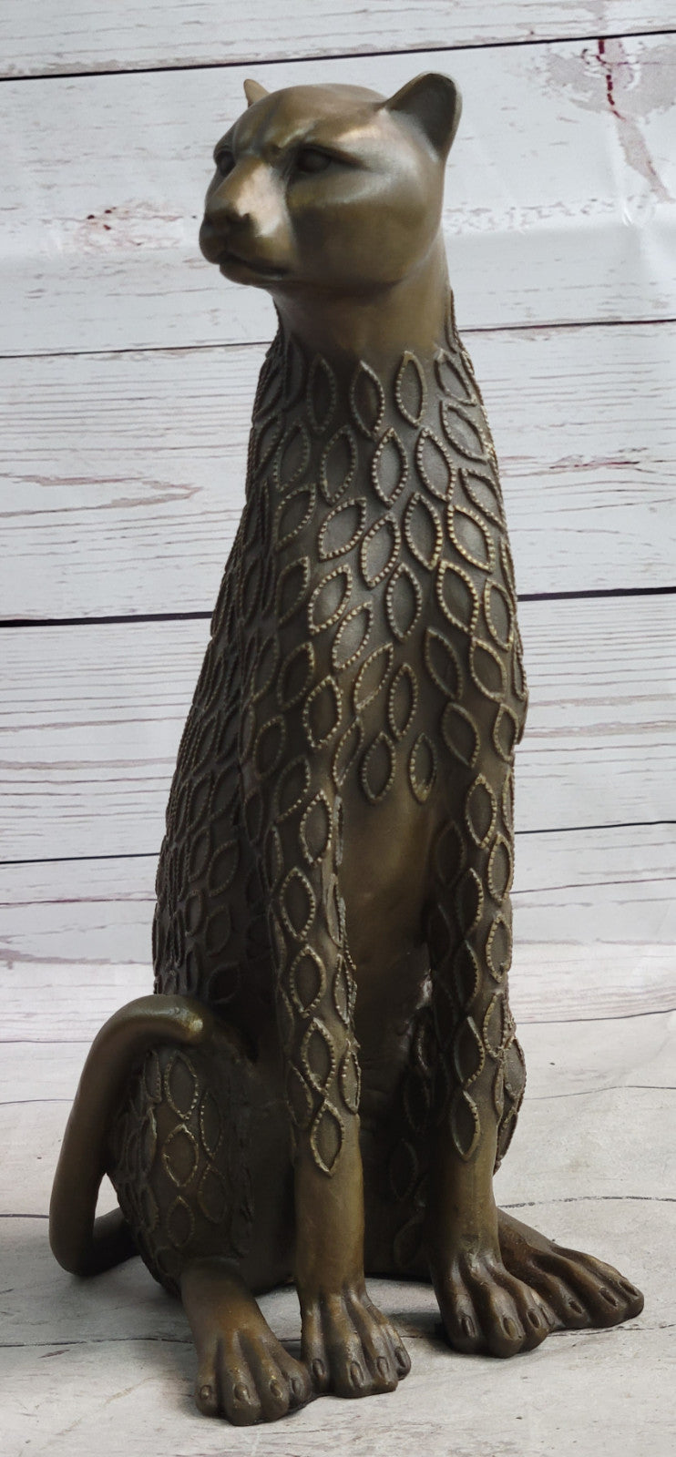 Art Nouveau Statue Sculpture Jaguar Wildlife Deco Style H.Moore Bronze Figurine