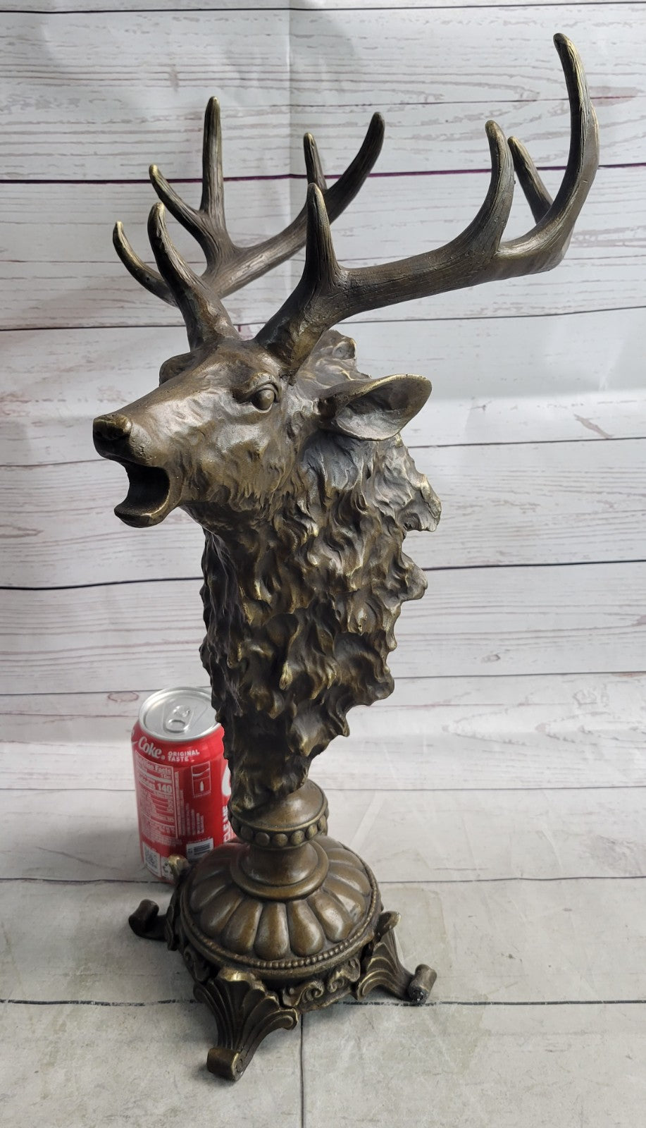 Buck Deer Elk Stag Wildlife Art Cabin Lodge Sportsman Art Bronze Statue Decor