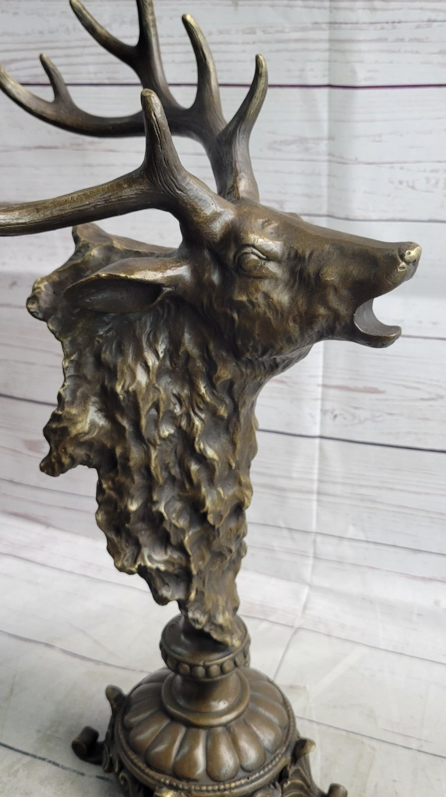 Buck Deer Elk Stag Wildlife Art Cabin Lodge Sportsman Art Bronze Statue Decor