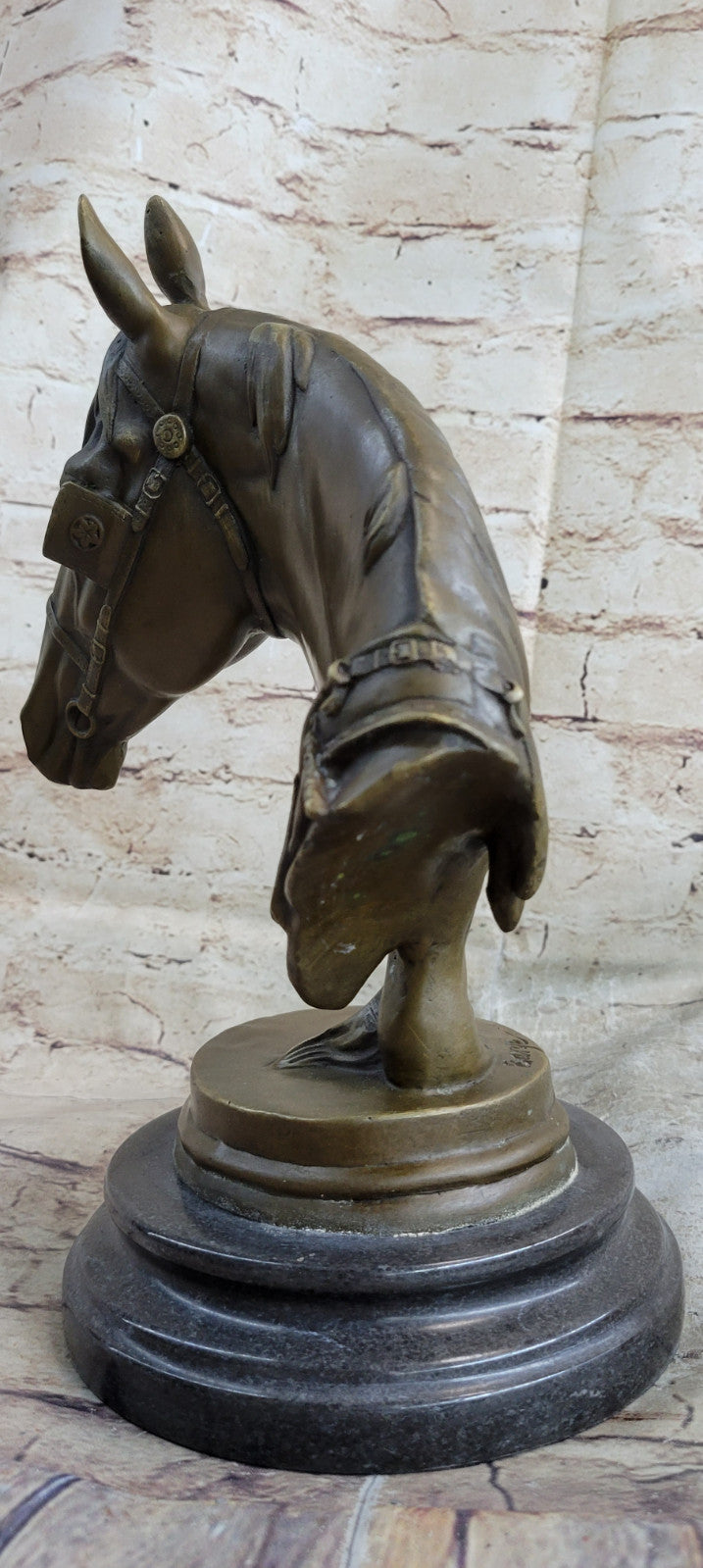 Handcrafted bronze sculpture SALE Decor Home Barye Marble Head Horses Cast Hot