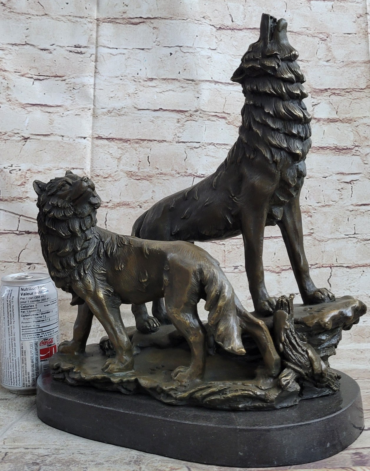 Father`s Day Special Two Wolf Wolves Art Deco Hot Cast Bronze Sculpture Sale Art