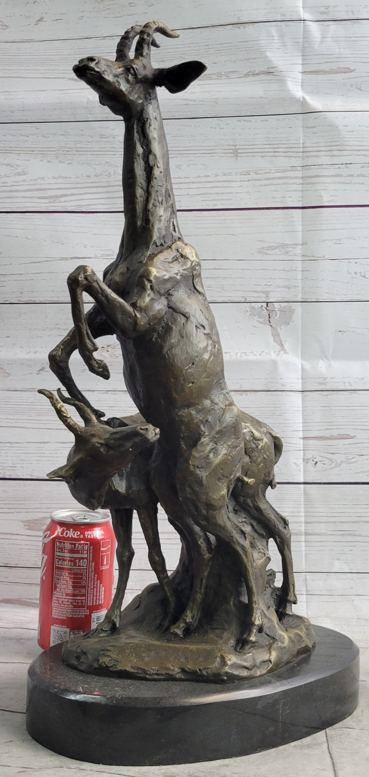 Handcrafted Bronze Sculpture: Captivating Pair of Gazelle Antelope Kudu Statues