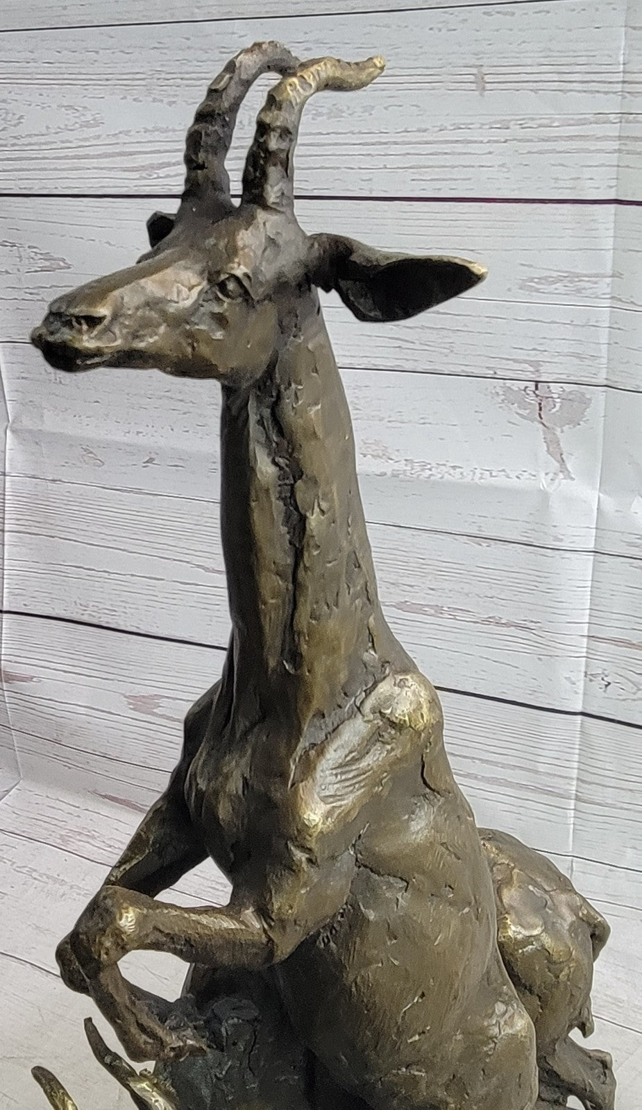 Handcrafted Bronze Sculpture: Captivating Pair of Gazelle Antelope Kudu Statues