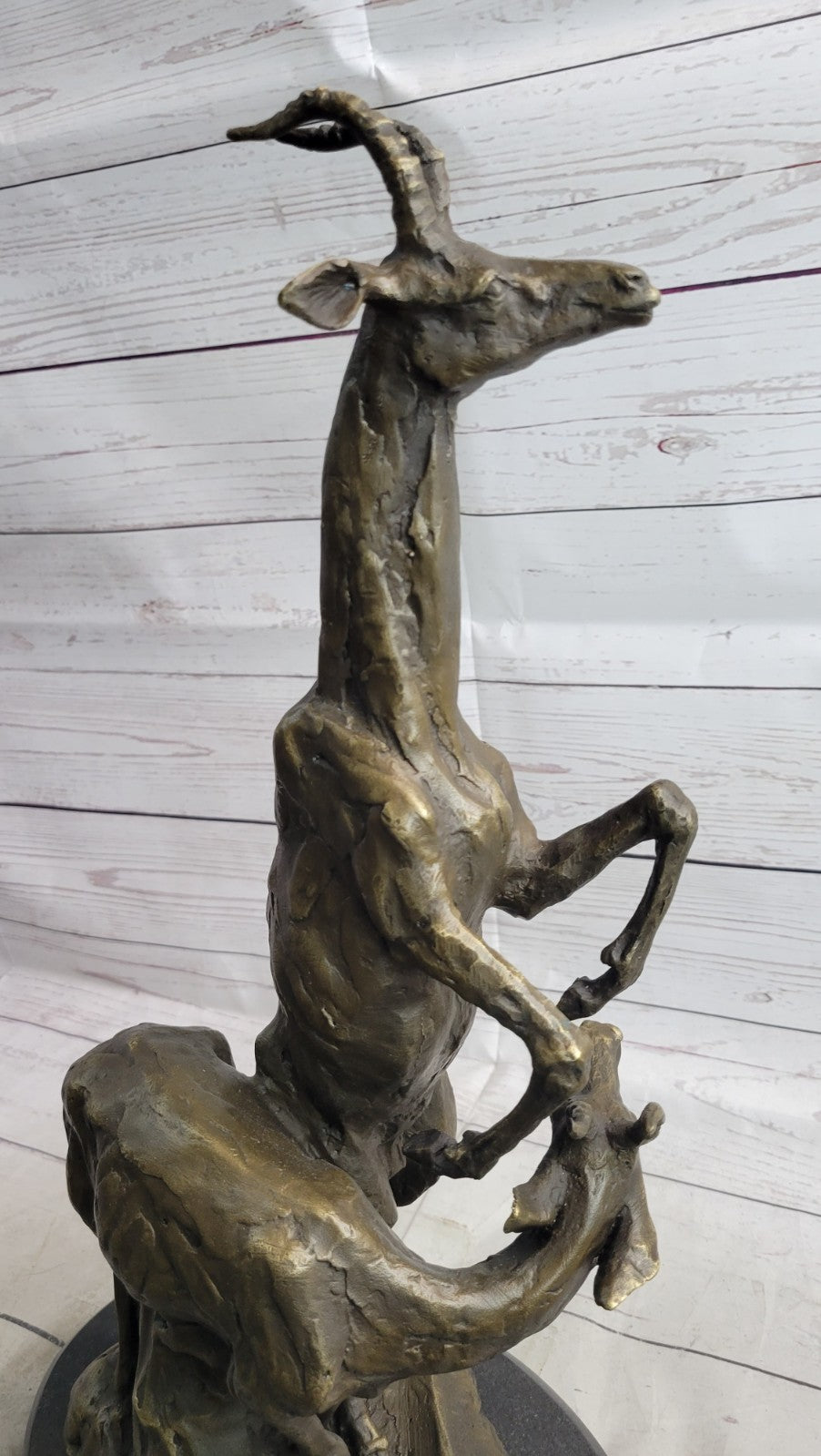 Handcrafted Bronze Sculpture: Captivating Pair of Gazelle Antelope Kudu Statues