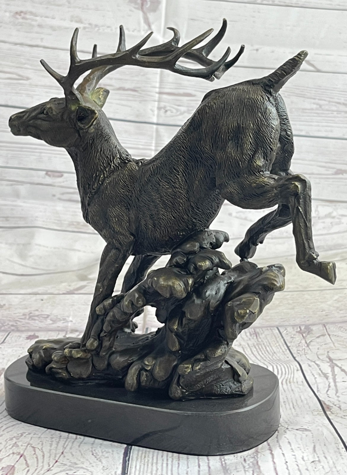 Bugatti Hot Cast Stag Buck Deer Cabin Lodge Decor Bronze Sculpture Figurine Sale