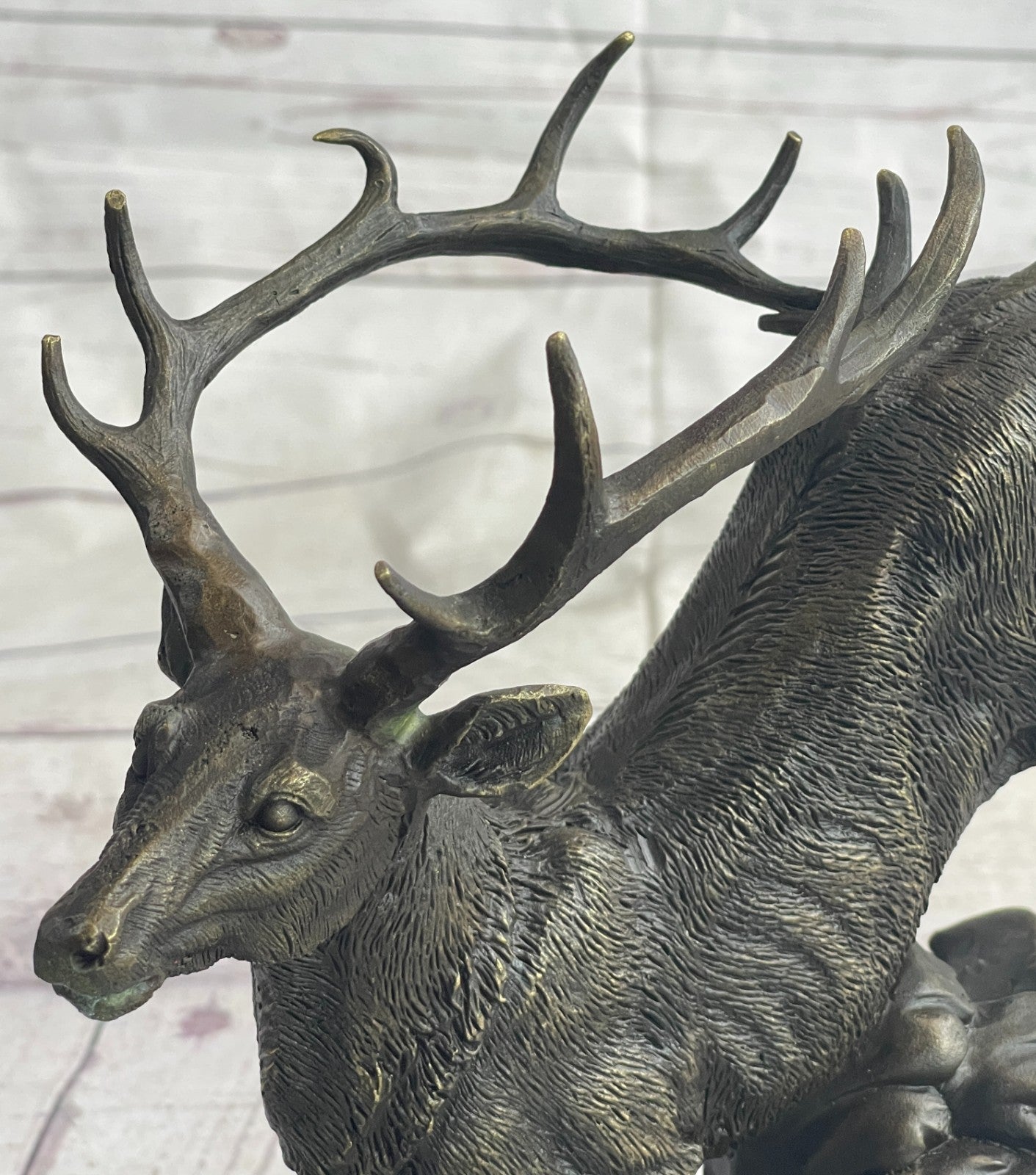 Bugatti Hot Cast Stag Buck Deer Cabin Lodge Decor Bronze Sculpture Figurine Sale