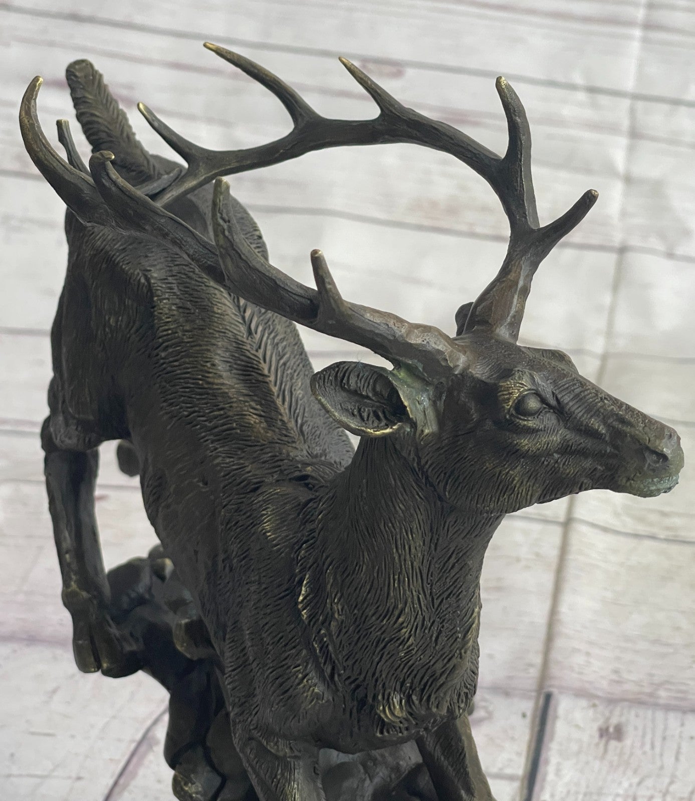 Bugatti Hot Cast Stag Buck Deer Cabin Lodge Decor Bronze Sculpture Figurine Sale