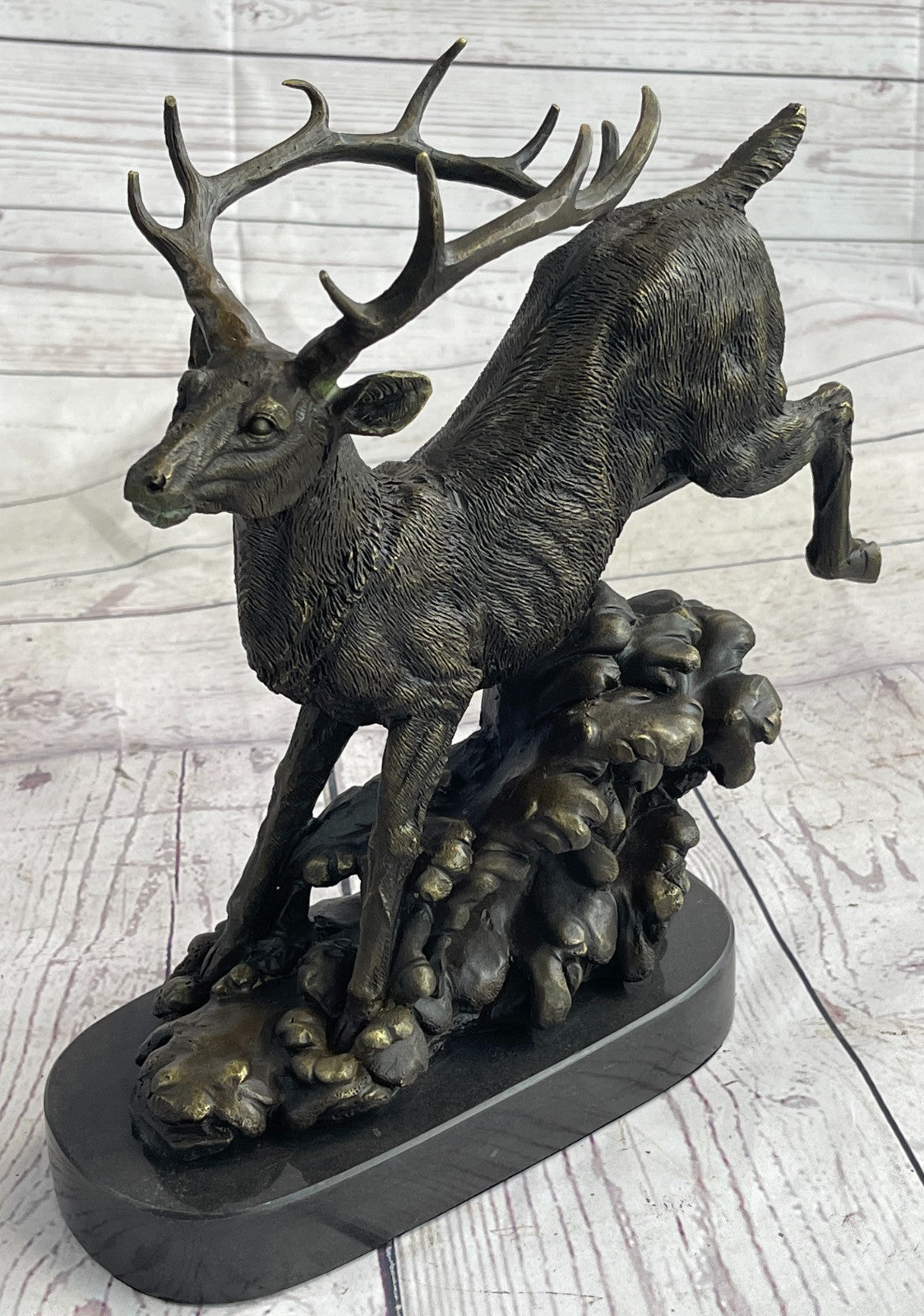 Bugatti Hot Cast Stag Buck Deer Cabin Lodge Decor Bronze Sculpture Figurine Sale