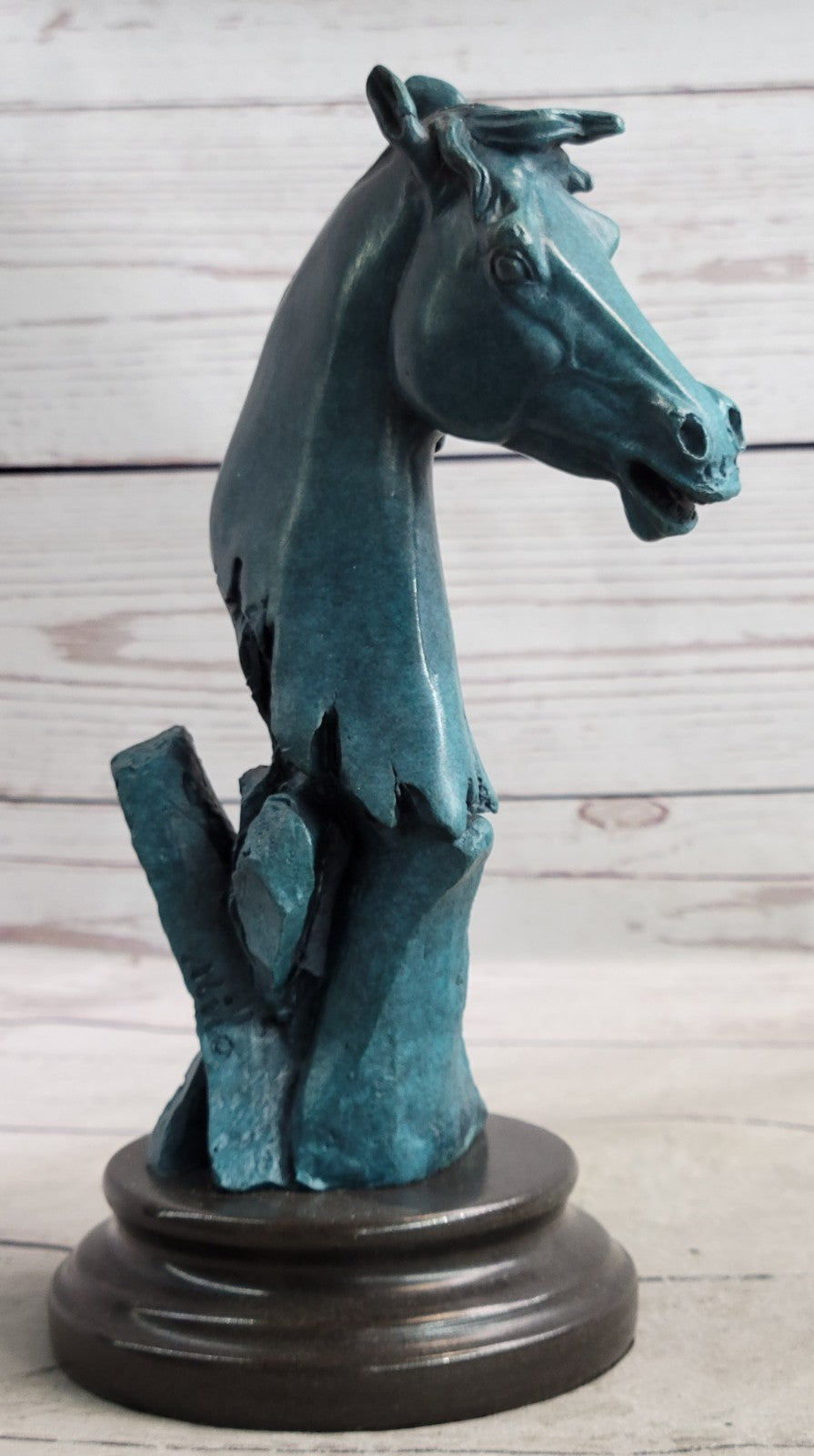 Horse Lovers Real Bronze Horses Head Bust Sculpture Statue Equestrian Decor Sale
