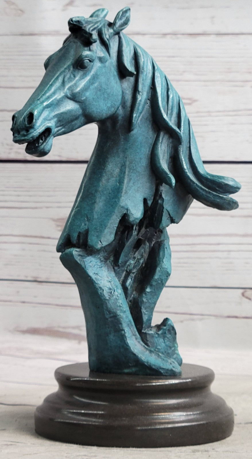 Horse Lovers Real Bronze Horses Head Bust Sculpture Statue Equestrian Decor Sale