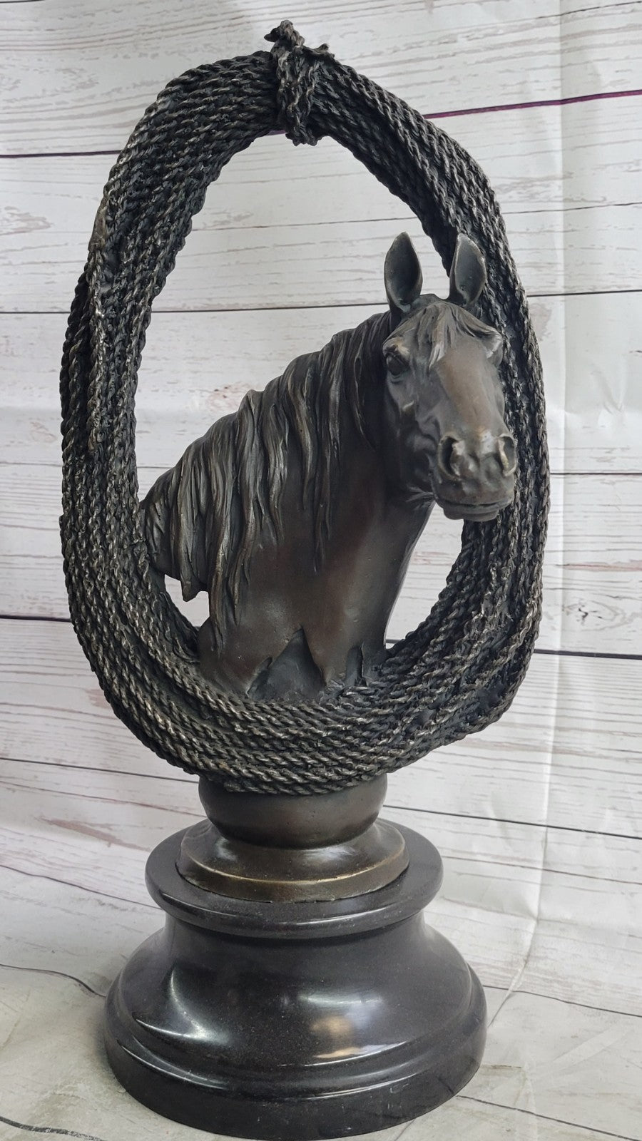 Original Milo Gorgeous Bust Horse Head Bronze Sculpture Art Décor Figurine