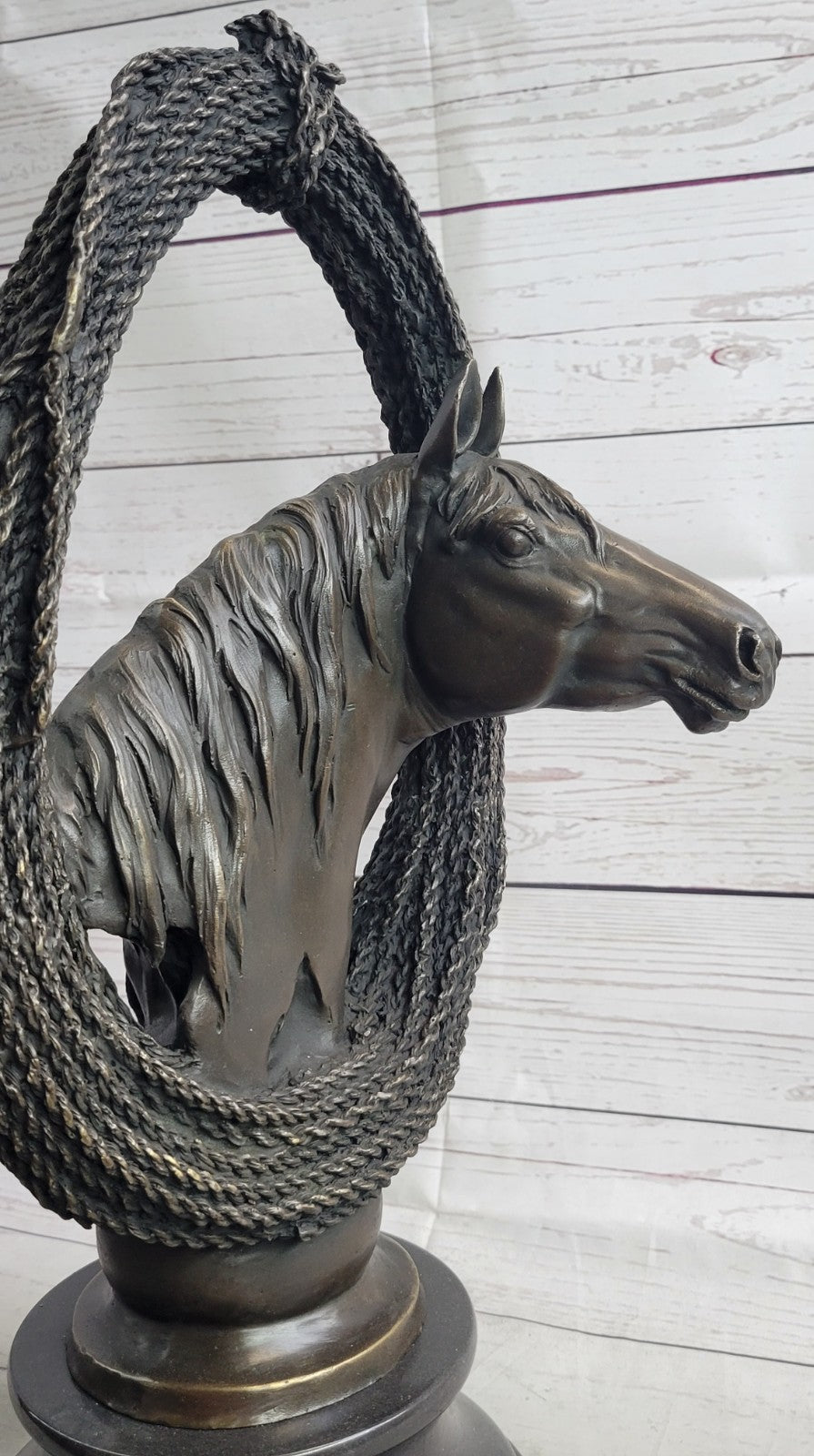 Original Milo Gorgeous Bust Horse Head Bronze Sculpture Art Décor Figurine