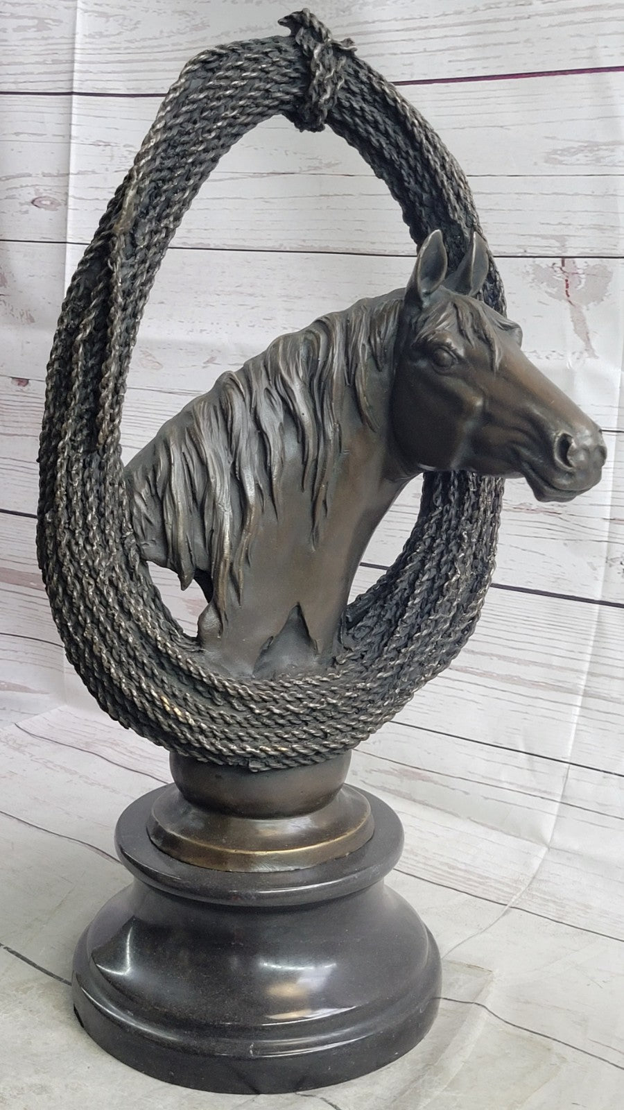 Original Milo Gorgeous Bust Horse Head Bronze Sculpture Art Décor Figurine