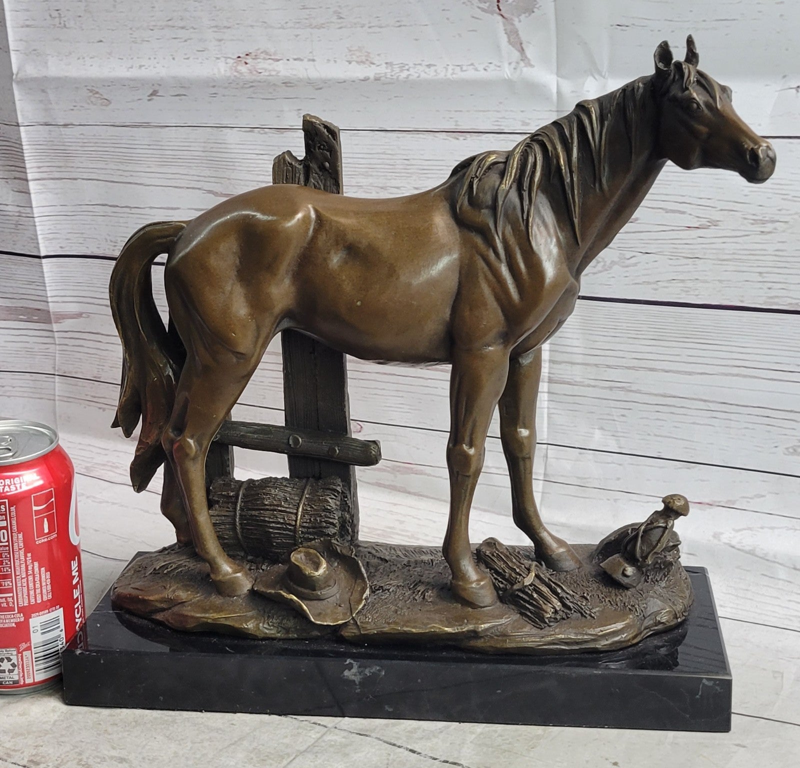 Art Deco Western Art Work Horse Bronze Sculpture Farm Cabin Decoration Figurine