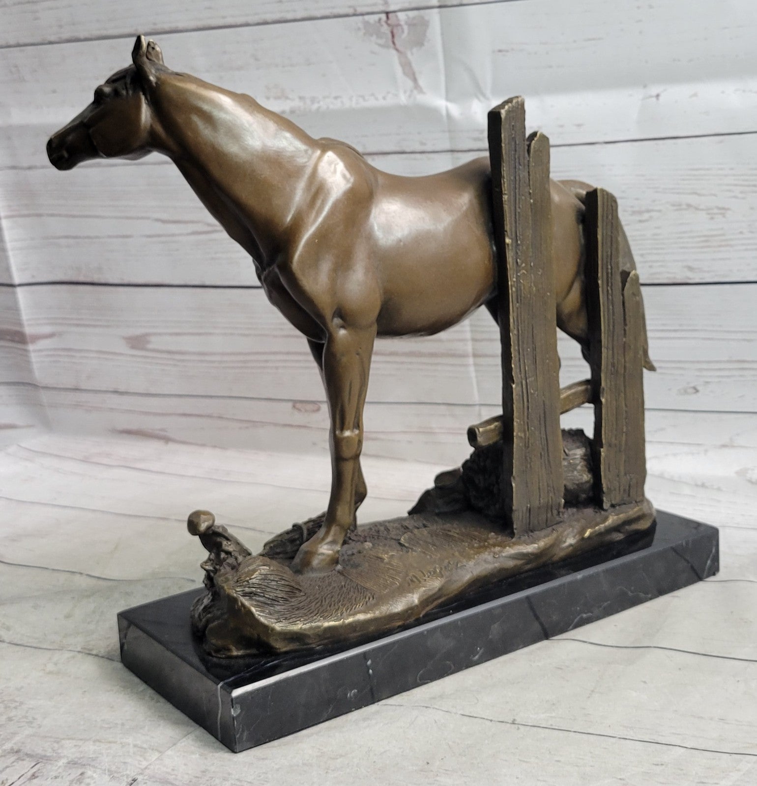 Art Deco Western Art Work Horse Bronze Sculpture Farm Cabin Decoration Figurine
