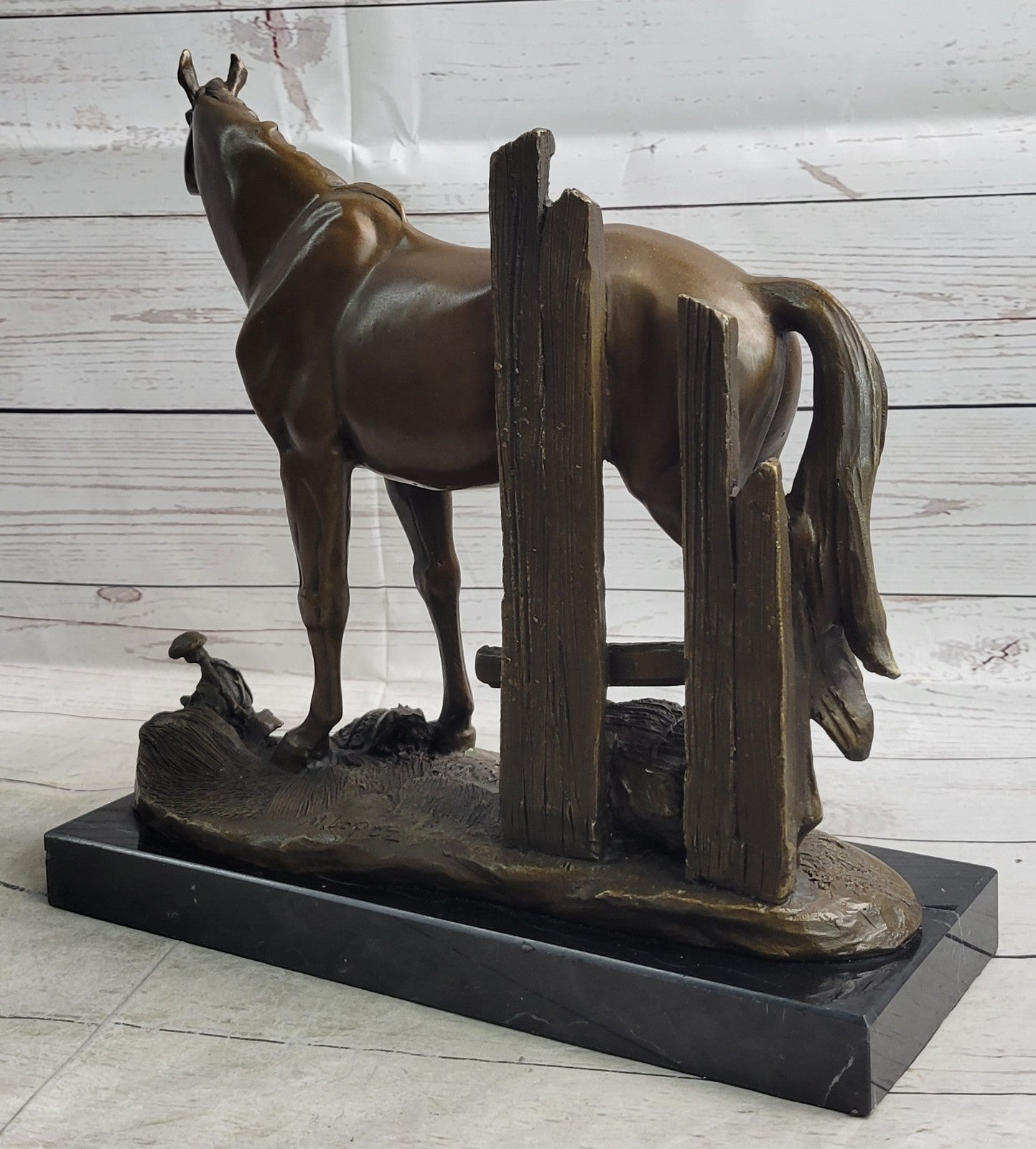 Art Deco Western Art Work Horse Bronze Sculpture Farm Cabin Decoration Figurine