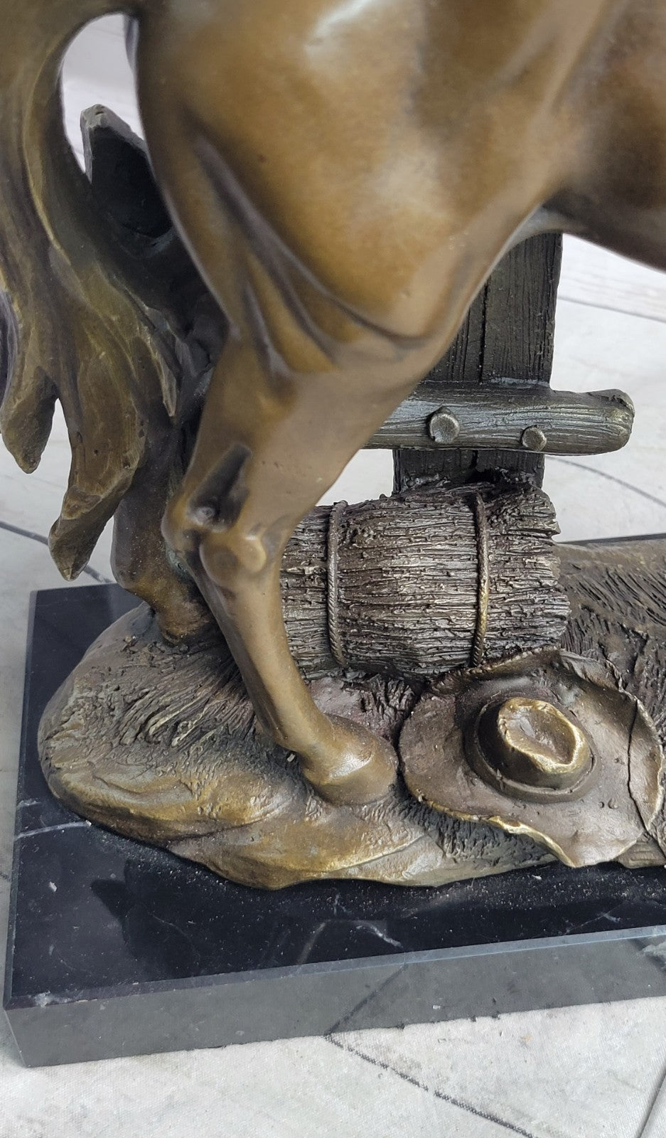 Art Deco Western Art Work Horse Bronze Sculpture Farm Cabin Decoration Figurine