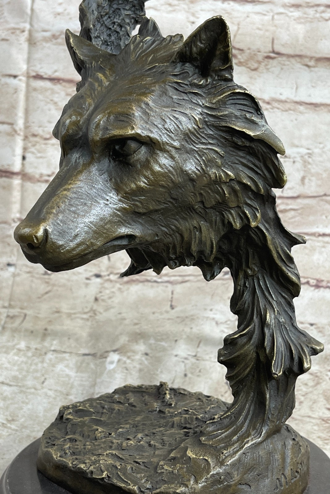 Bronze Sculpture Art Deco Howling Wolf Wolves Hot Cast Quality Figurine Gift NR