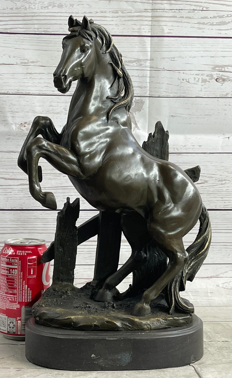 Signed Original Milo French Artist Rearing Wild Stallion Horse Bronze Statue Sale