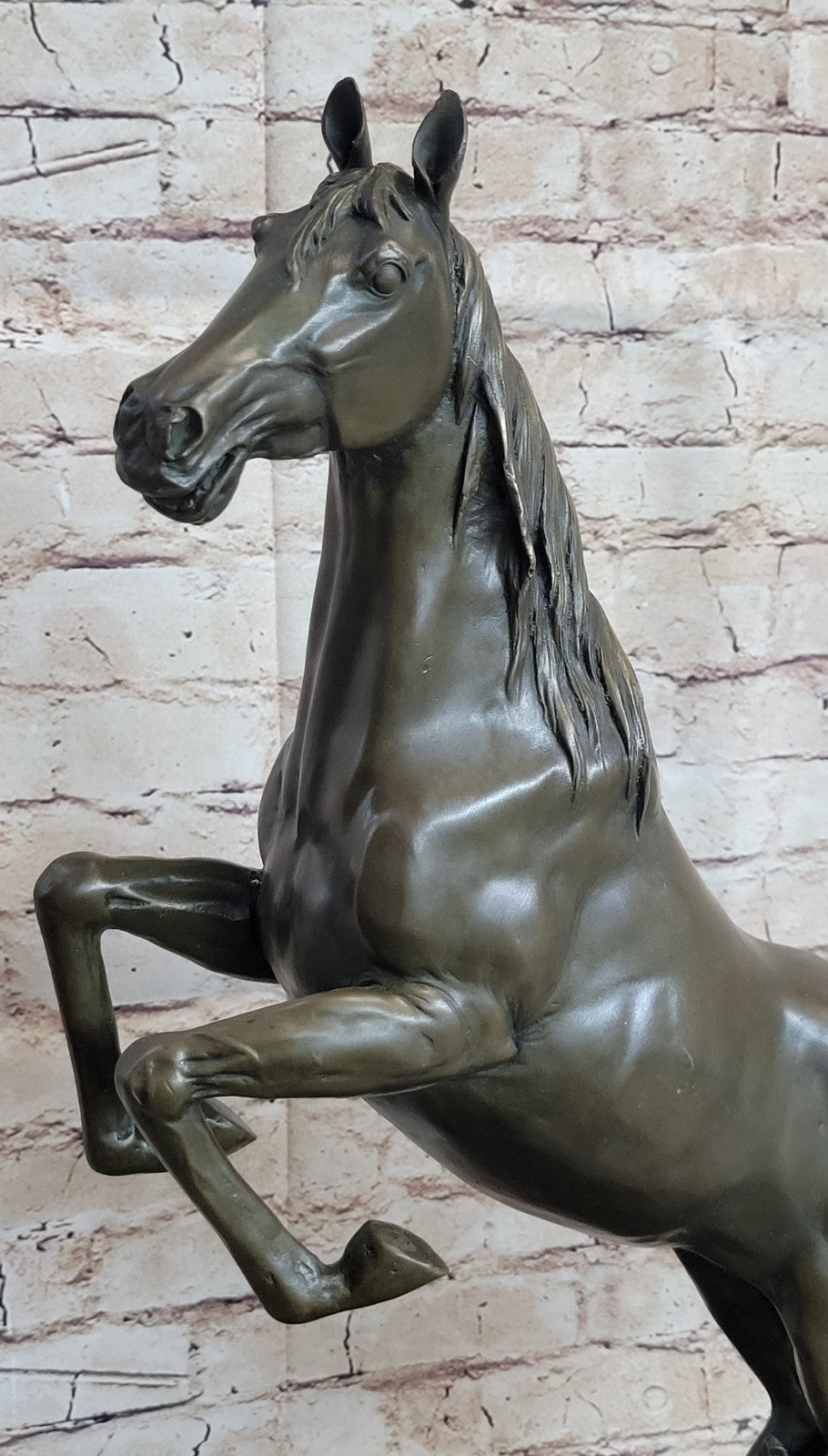 Rearing Horse Man Trainer Equestrian Artwork Bronze Marble Statue Sculpture Gift