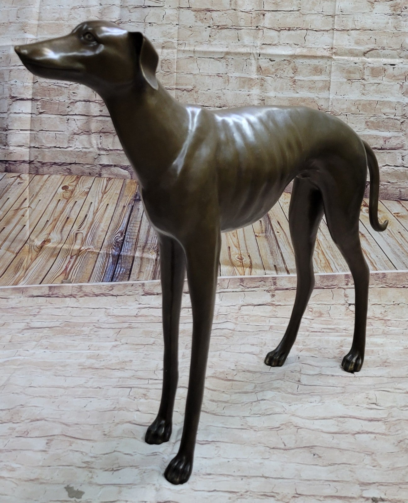 Indoor/ Outdoor Extra Large Whippet  Greyhound Museum Quality Artwork Bronze