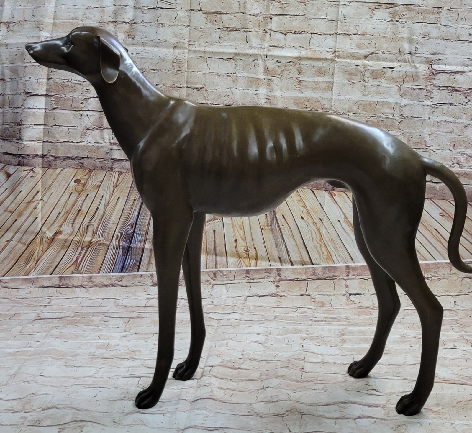 Indoor/ Outdoor Extra Large Whippet  Greyhound Museum Quality Artwork Bronze