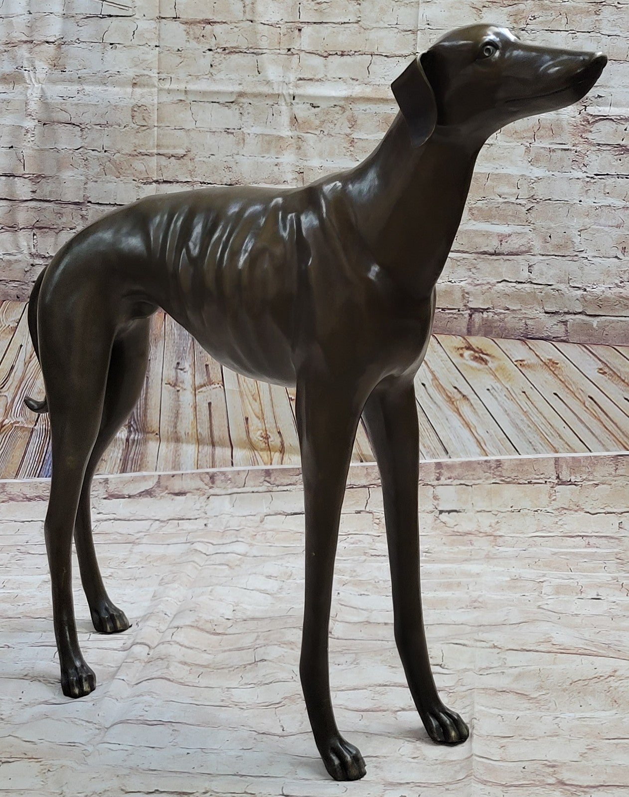 Indoor/ Outdoor Extra Large Whippet  Greyhound Museum Quality Artwork Bronze