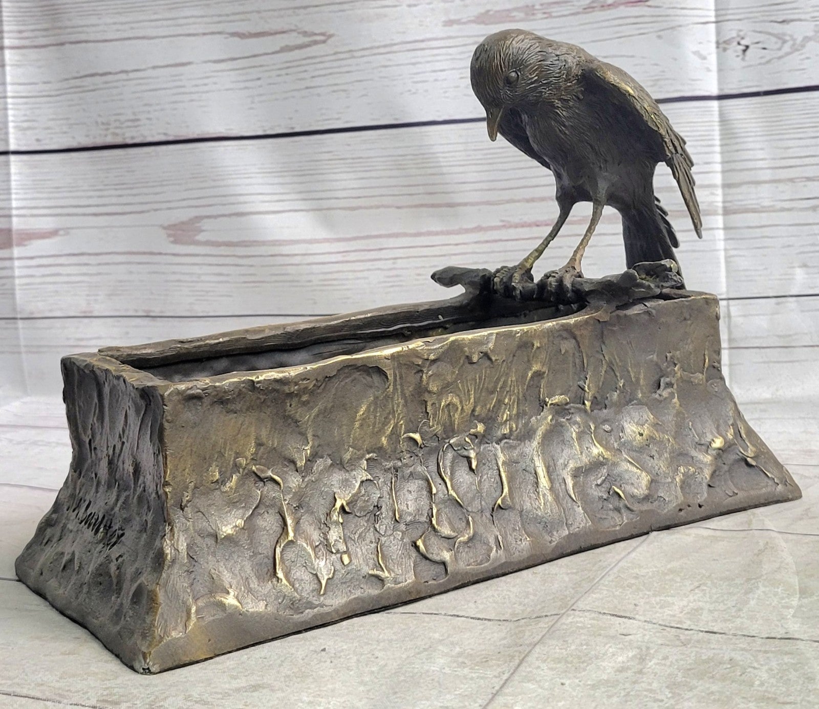Genuine Real Bronze Bird Bath Planter: Enhance Your Home and Outdoor Spaces