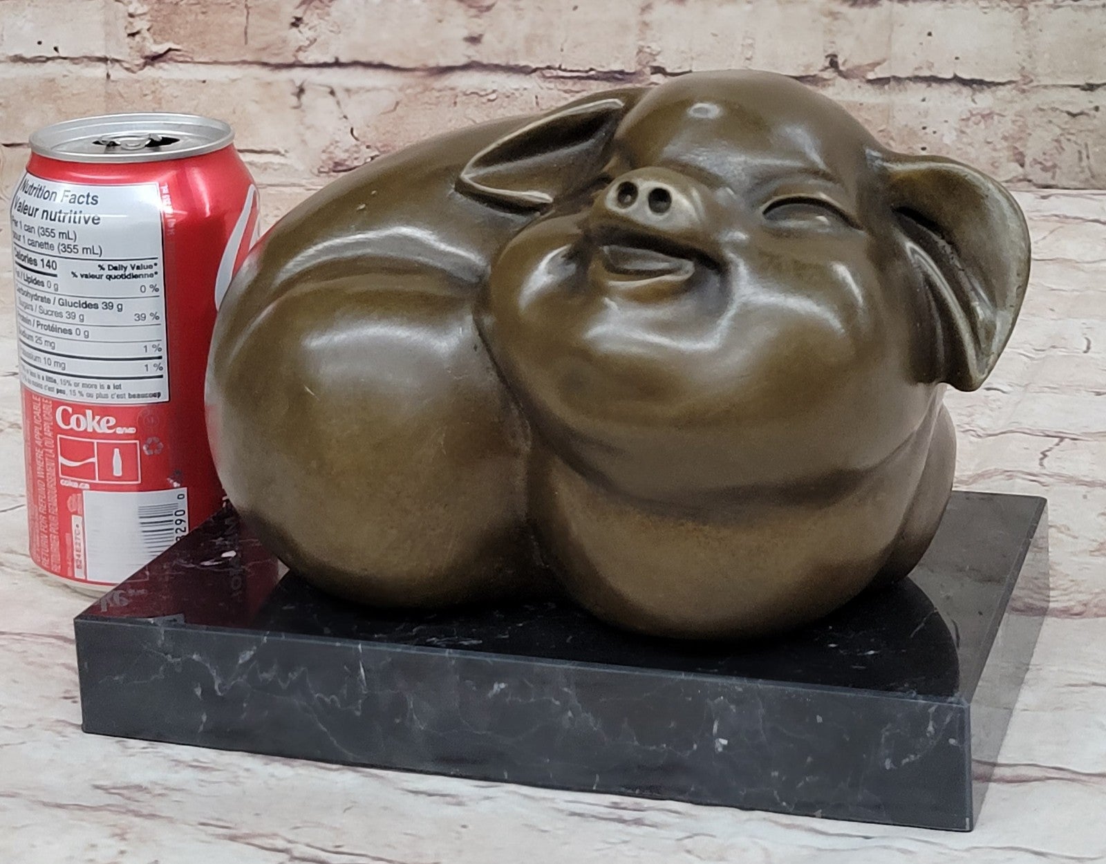 Collectible Bronze Pig Statue | Artistic Animal Sculpture | Unique Pig Figurine for Home Decor