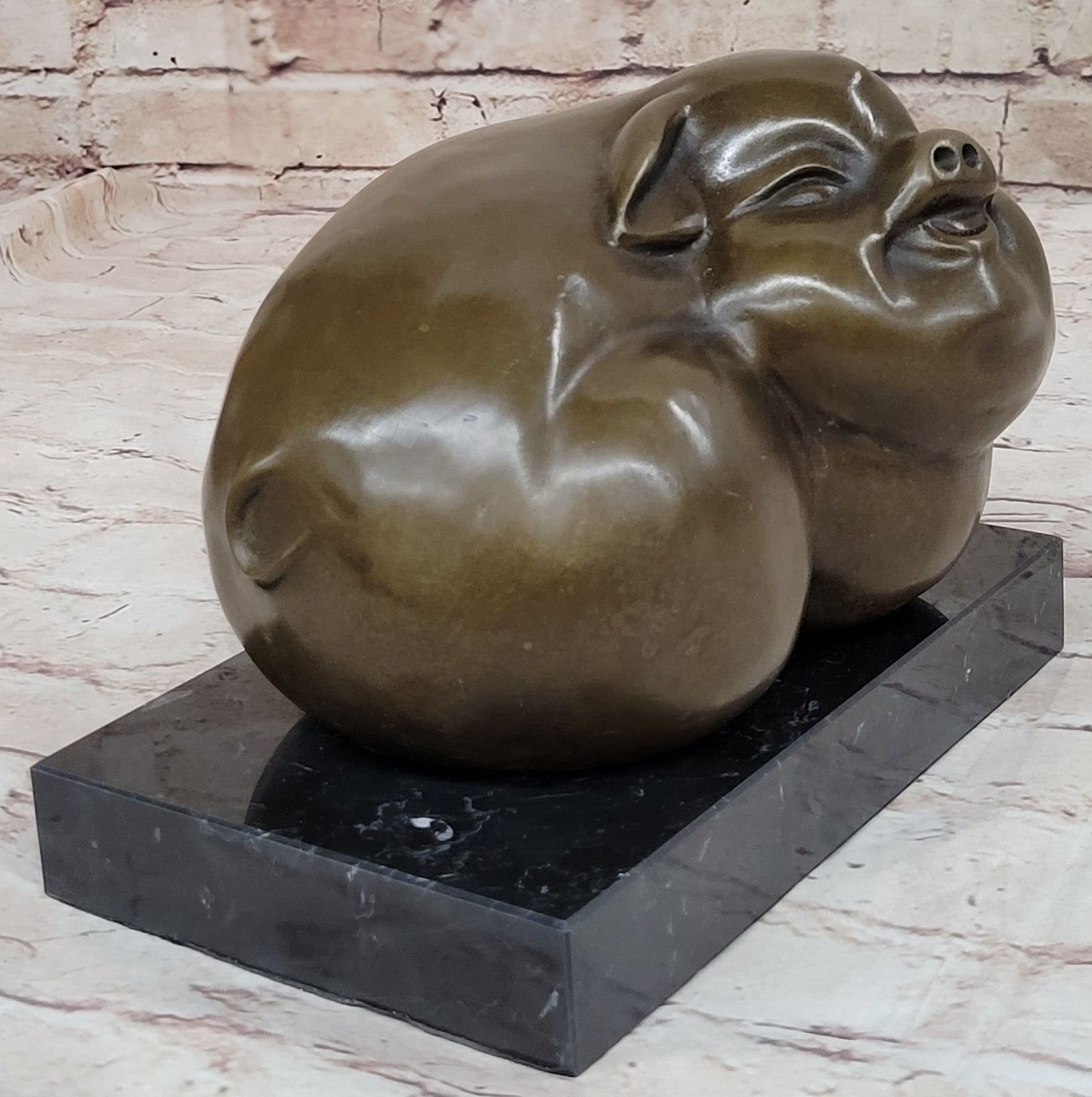 Collectible Bronze Pig Statue | Artistic Animal Sculpture | Unique Pig Figurine for Home Decor