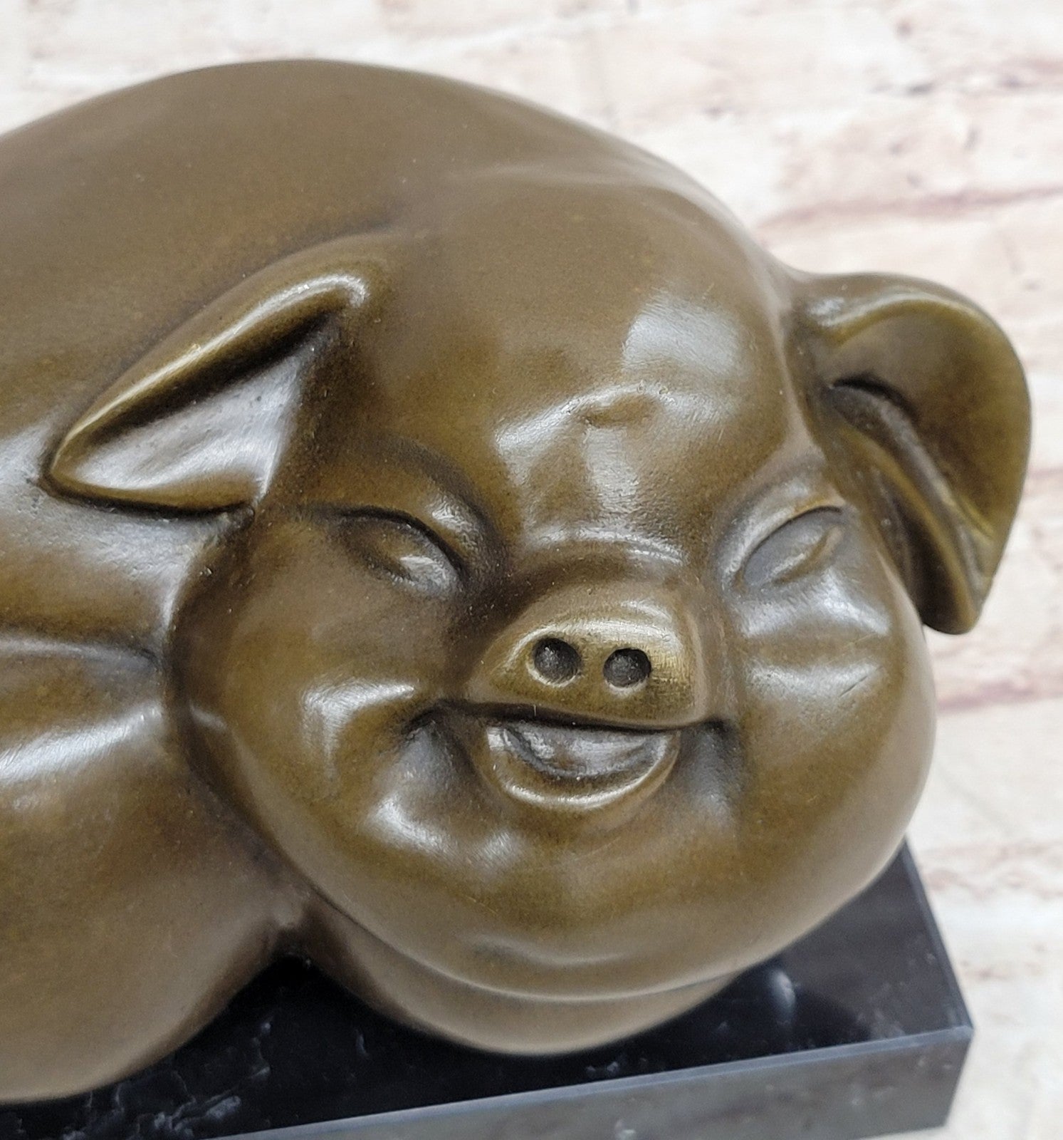 Collectible Bronze Pig Statue | Artistic Animal Sculpture | Unique Pig Figurine for Home Decor