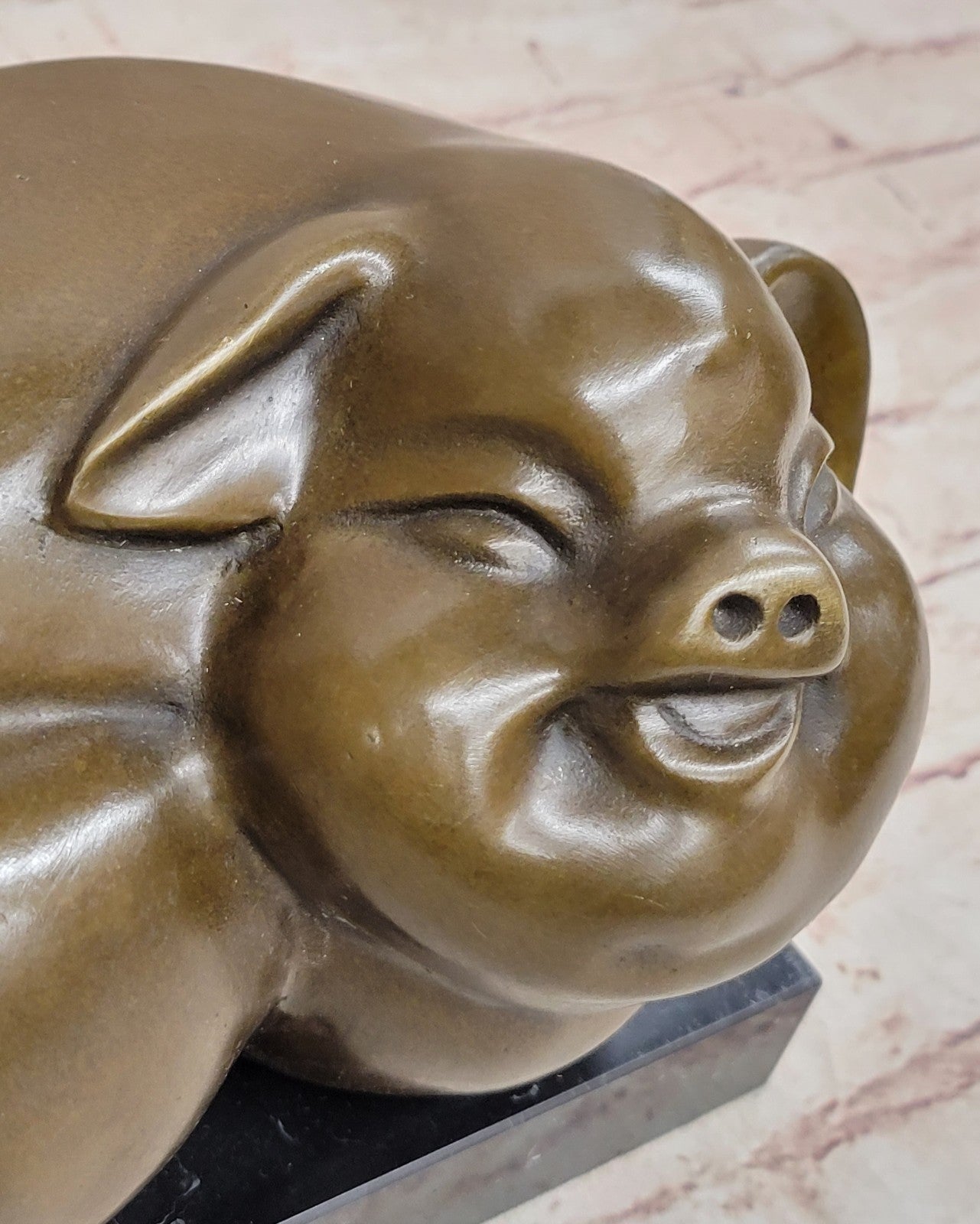 Collectible Bronze Pig Statue | Artistic Animal Sculpture | Unique Pig Figurine for Home Decor