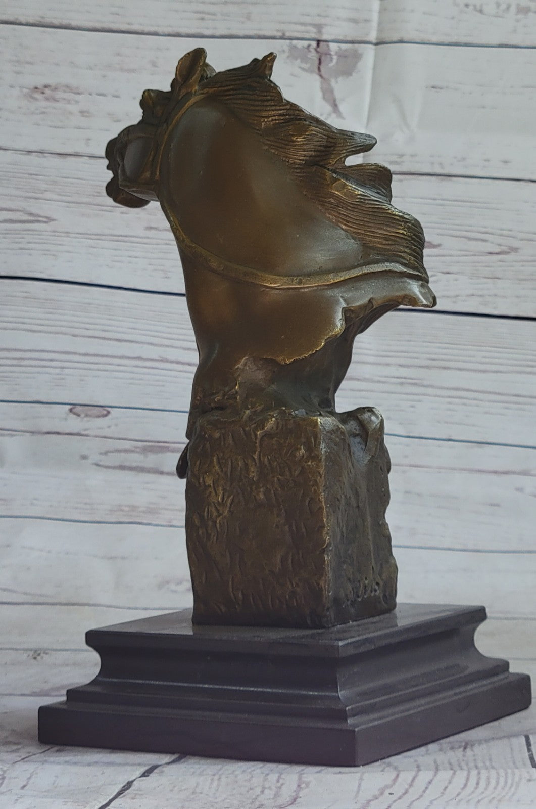 Original Milo Gorgeous Bust Horse Head Bronze Figure Sculpture Art Figurine