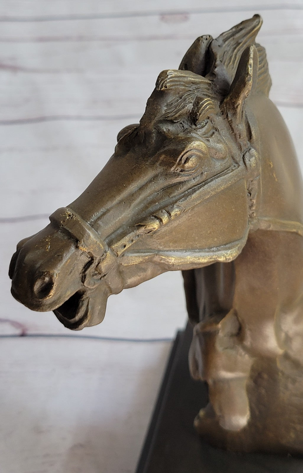 Original Milo Gorgeous Bust Horse Head Bronze Figure Sculpture Art Figurine