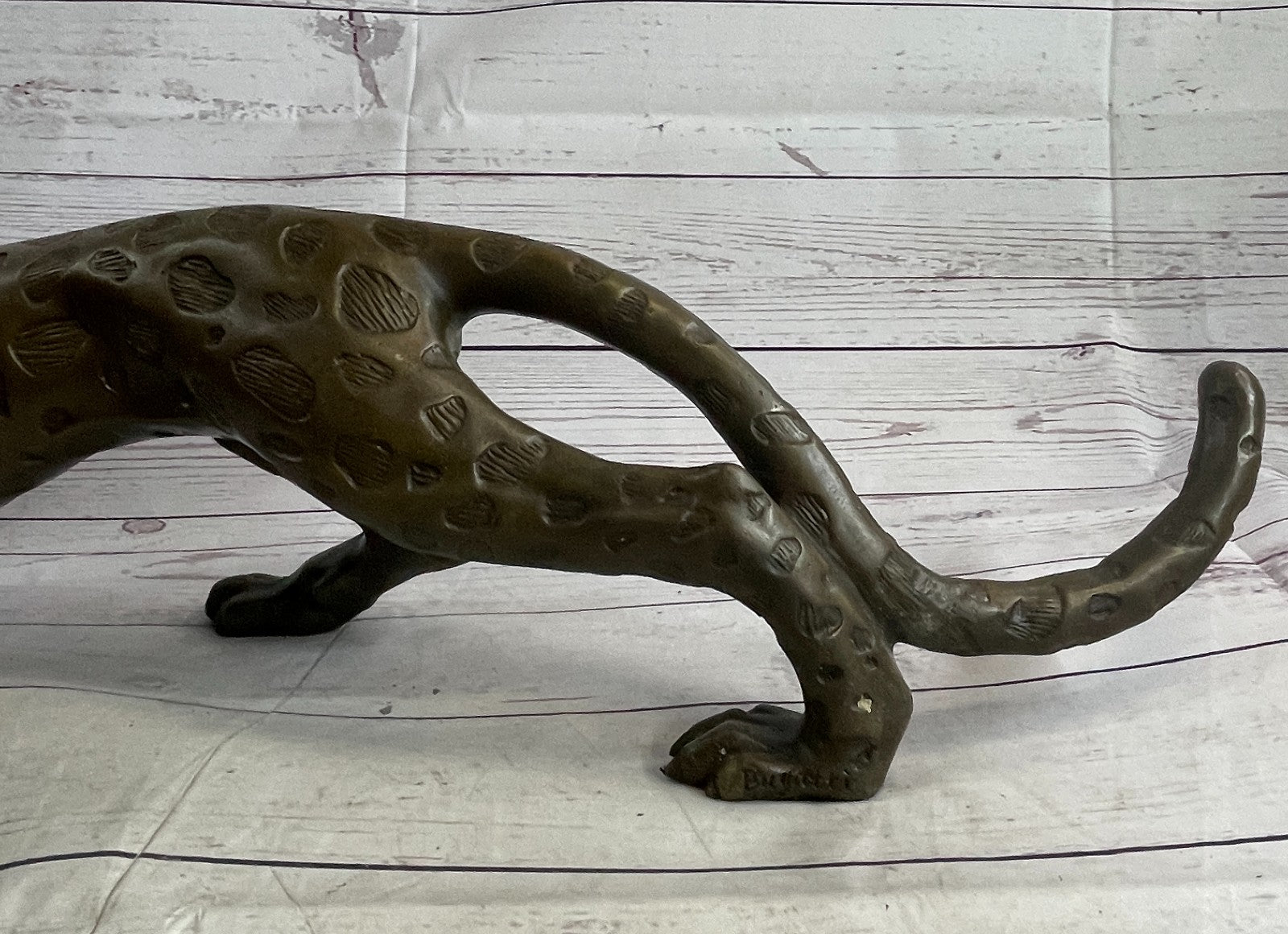 Art Deco Hot Cast Wildlife animal Puma Cheetah Bronze Sculpture Figurine Figure