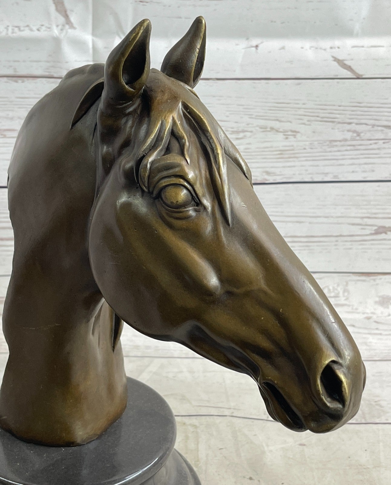 Milo`s Masterpiece: Captivating Bronze Horse Bust Sculpture - Fine Art Collectible